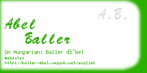 abel baller business card